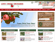 Tablet Screenshot of lovecreekorchards.com